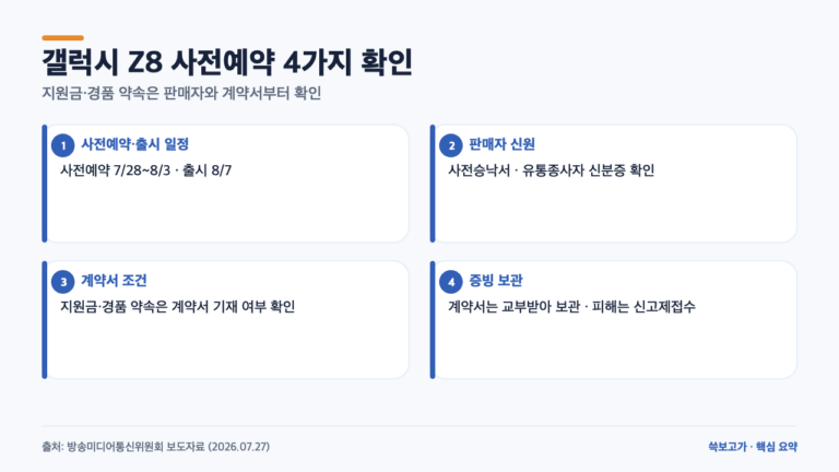 갤럭시 Z8 사전예약, 지원금 약속보다 먼저 확인할 4가지