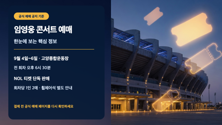 임영웅 콘서트 예매, 공식 공지에서 먼저 볼 5가지