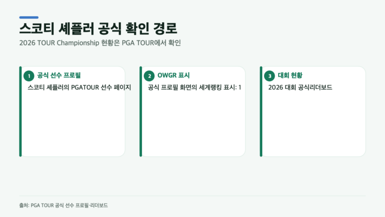 스코티 셰플러 투어 챔피언십, 공식 페이지에서 먼저 볼 3가지