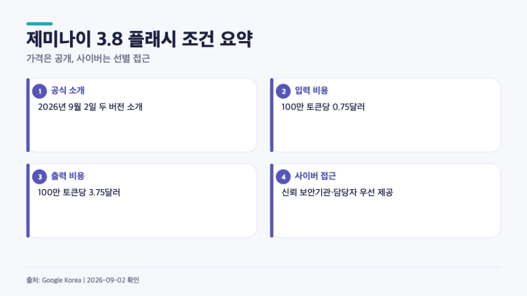 제미나이 3.8 플래시, 100만 토큰당 0.75달러…사이버 버전은 누가 쓰나